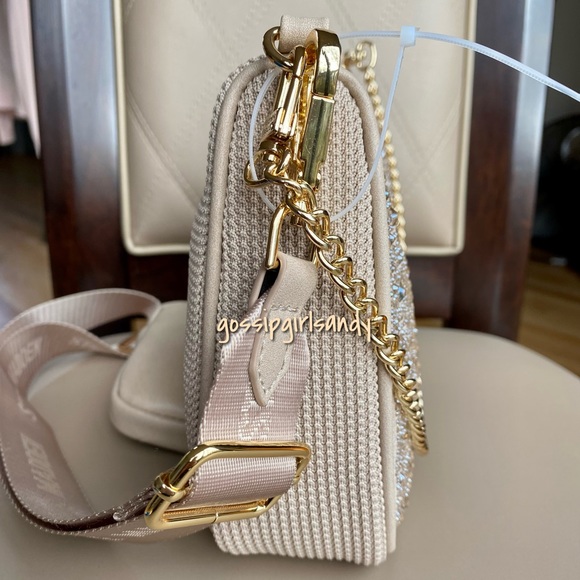 Steve Madden Tan Btamela Rhinestone Crossbody Handbag - Picture 7 of 12